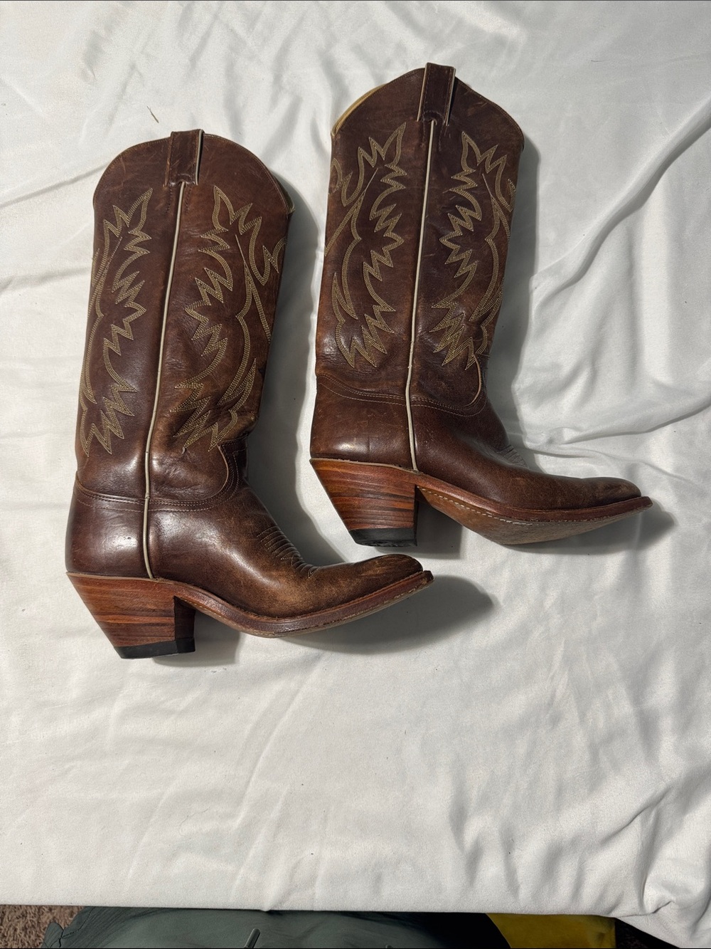 Justin Cowboy Boots Women’s 6B Brown Leather Western Embroidered Rodeo Boho - Picture 2 of 12